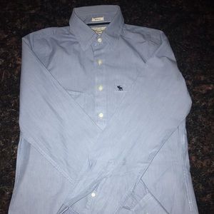 Abercrombie long sleeve blue striped button up